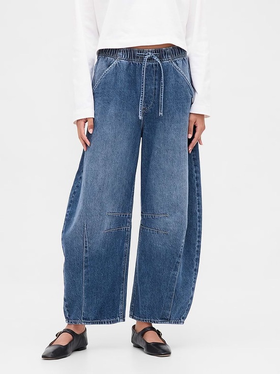 GAP Denim - GAP Women’s Barrel High waisted drawstring soft Denim Jeans